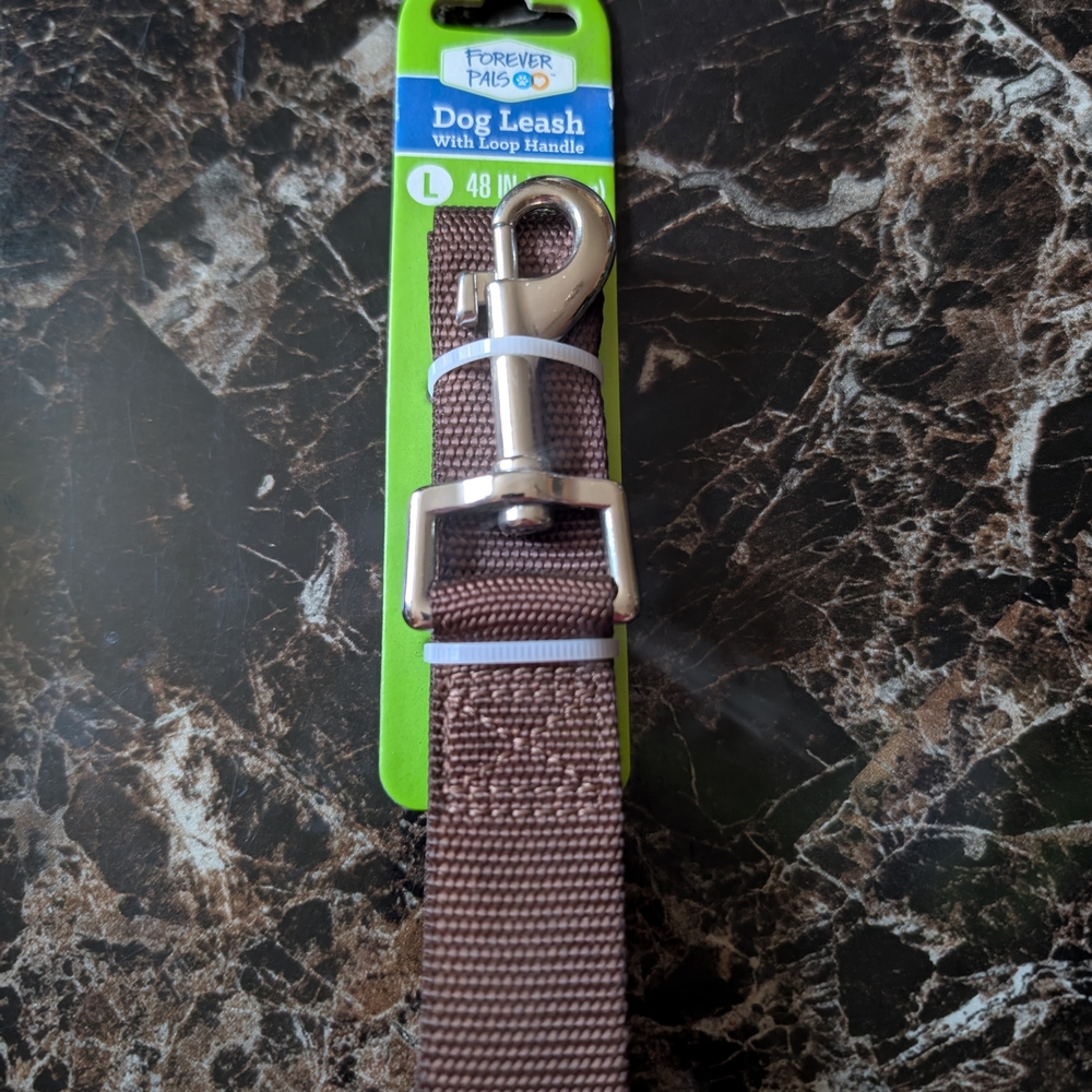 Forever Pals Brown Dog Leash with Loop Handle